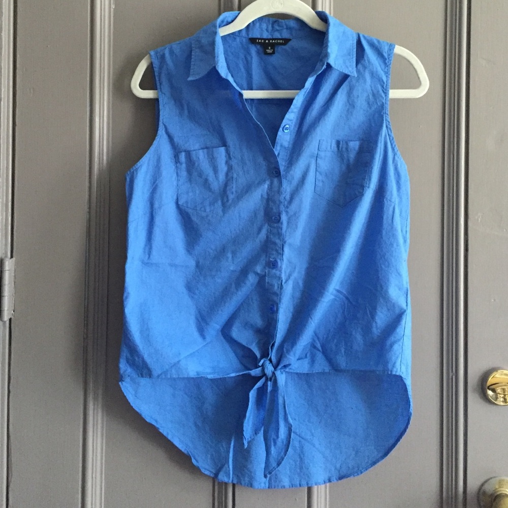 Sleeveless Waist-Tie Blouse - Picture 5 of 8